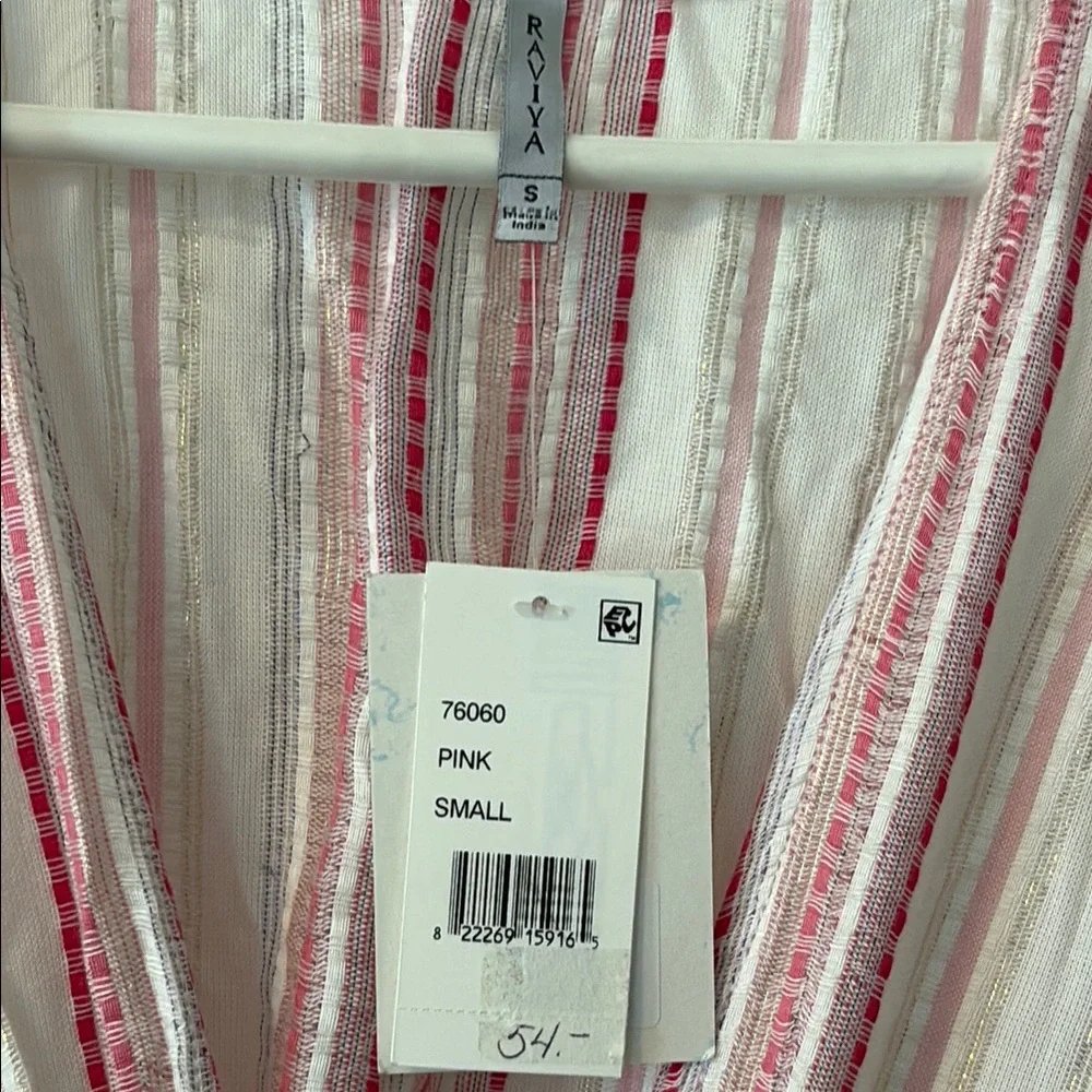 Raviya Pink and White Striped Swim Coverup